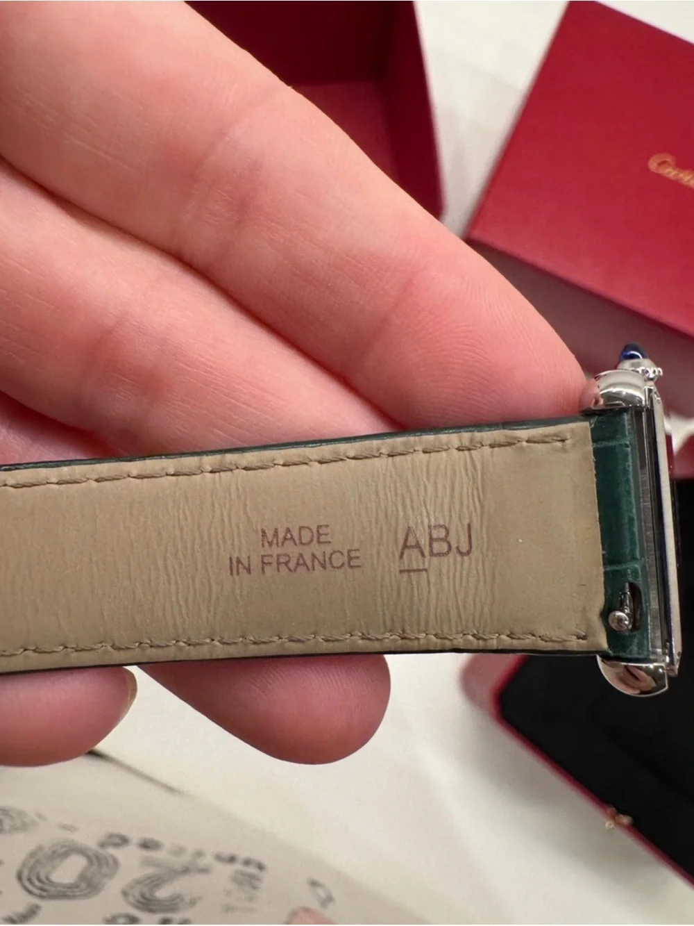 Cartier Tank Louis Watch w/ Green Dial and Strap